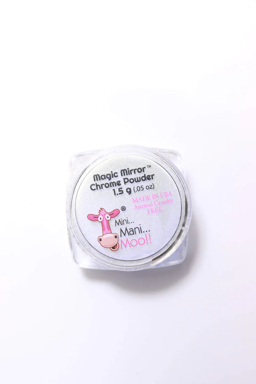 Mini Mani Moo! Chrome Powder - White - .05 oz. (1.5 gr) - PinkPro Beauty Supply