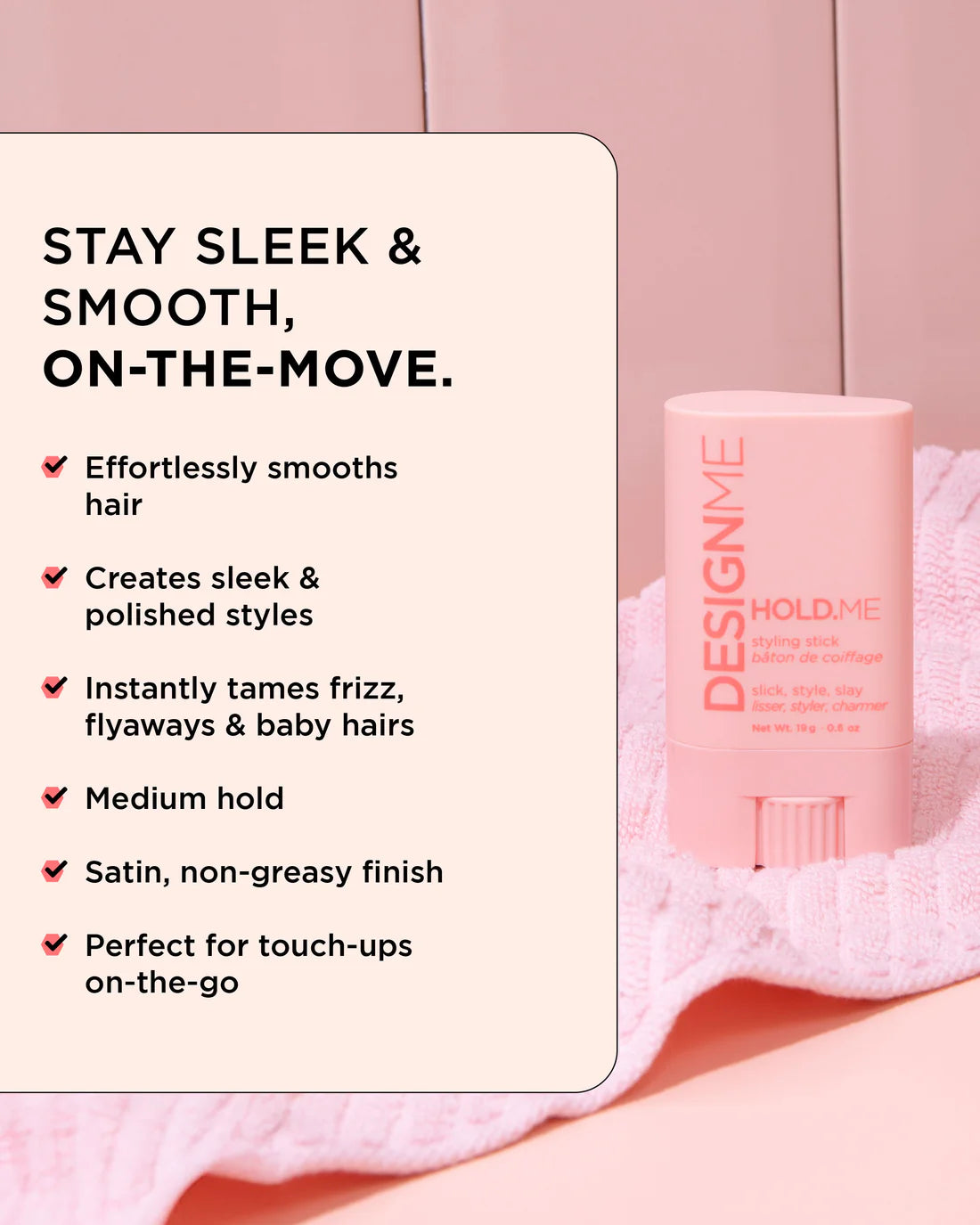 DESIGNME Hold.Me Styling Stick - 19 g - PinkPro Beauty Supply