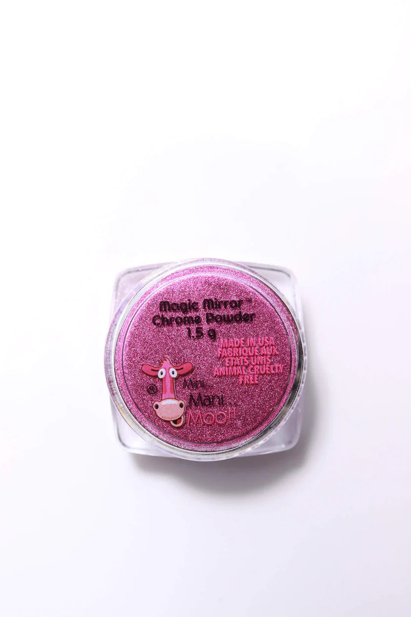 Mini Mani Moo! Chrome Powder - Hot Pink - .05 oz. (1.5 gr) - PinkPro Beauty Supply