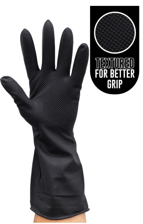 Colortrak- Premium Grip Latex Reusable Black Gloves 20 count Small - PinkPro Beauty Supply