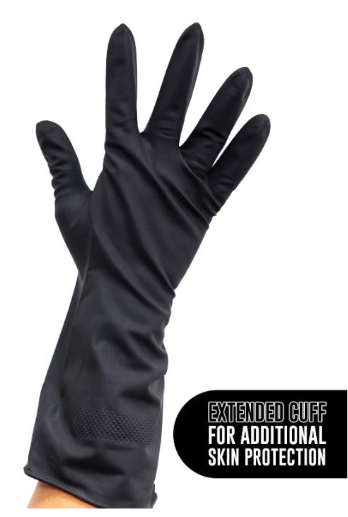 Colortrak- Premium Grip Latex Reusable Black Gloves 20 count Small - PinkPro Beauty Supply