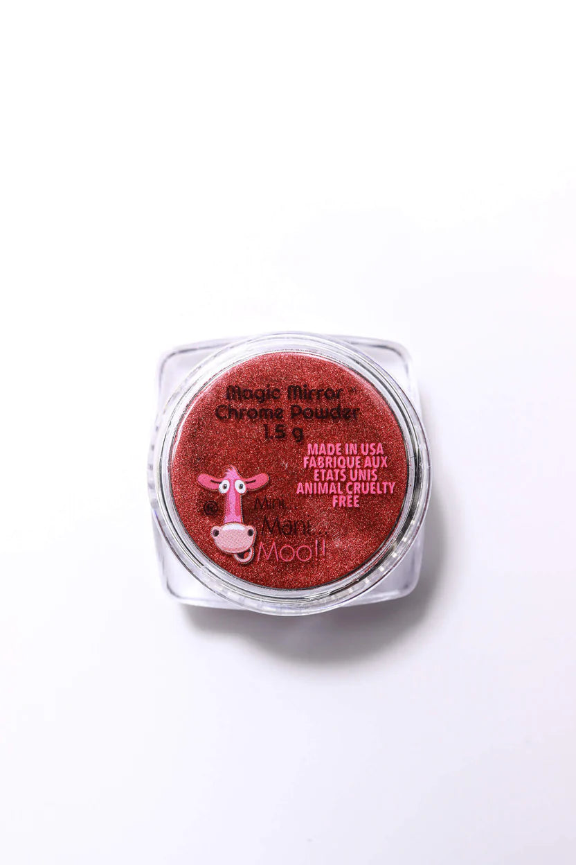 Mini Mani Moo! Chrome Powder - Red - .05 oz. (1.5 gr) - PinkPro Beauty Supply