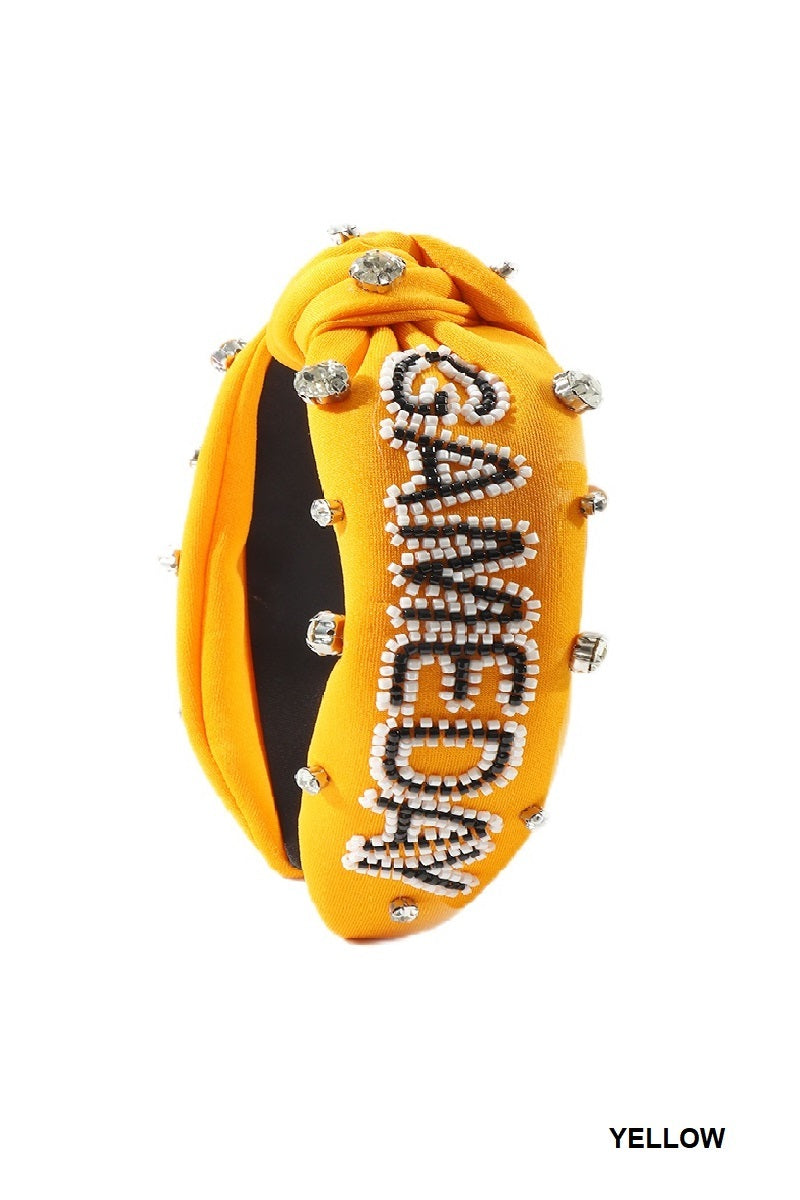 Game Day Headband Rhinestone - Yellow PinkPro Beauty Supply