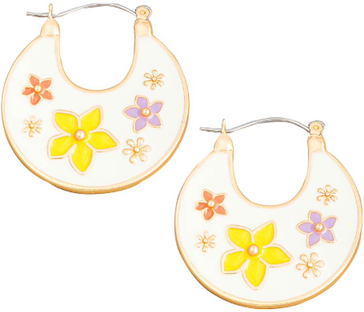 Floral Disc Earrings
