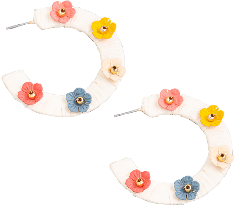 Crescent Flower Earrings