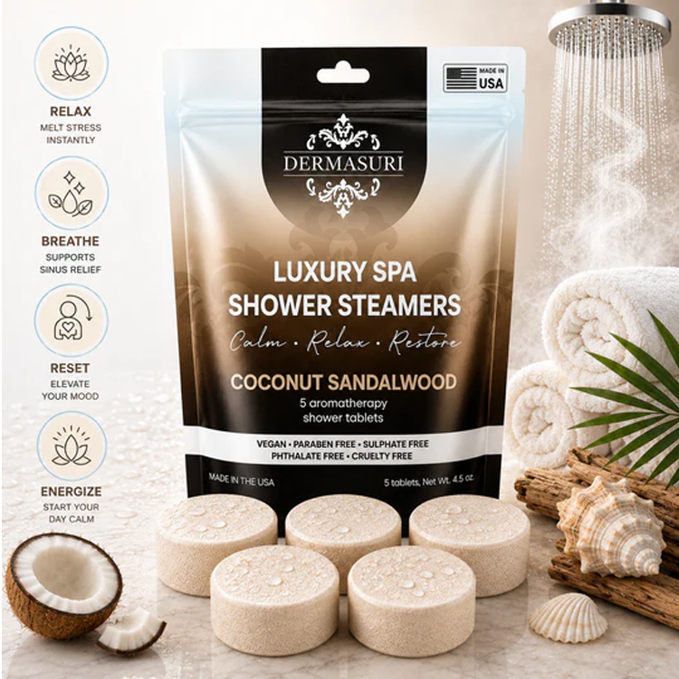 Dermasuri Shower Steamer - Coconut Sandalwood