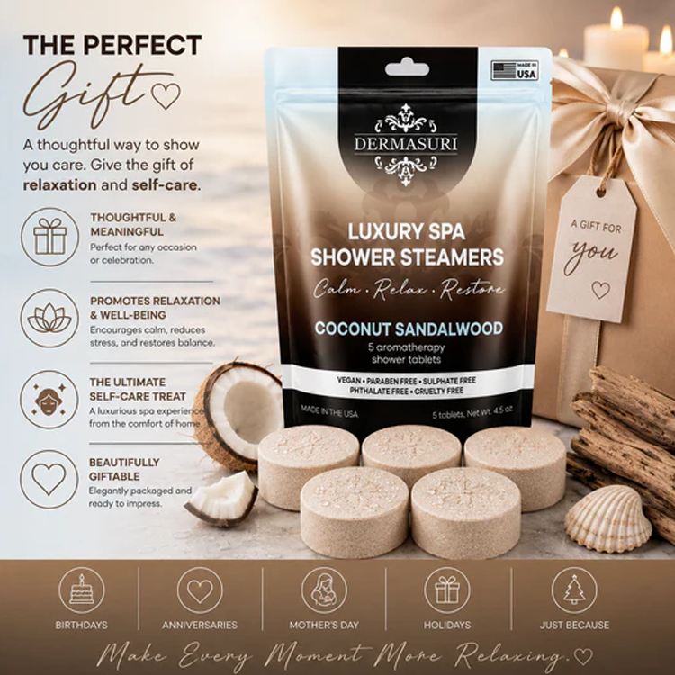 Dermasuri Shower Steamer - Coconut Sandalwood