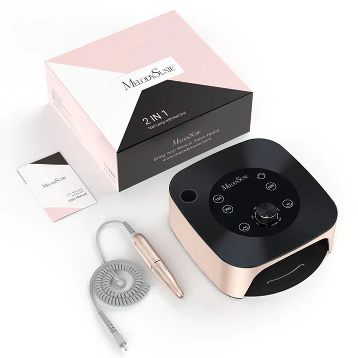 MelodySusie XC320C 2 in 1 Nail Lamp with Nail Drill Kit - Gold