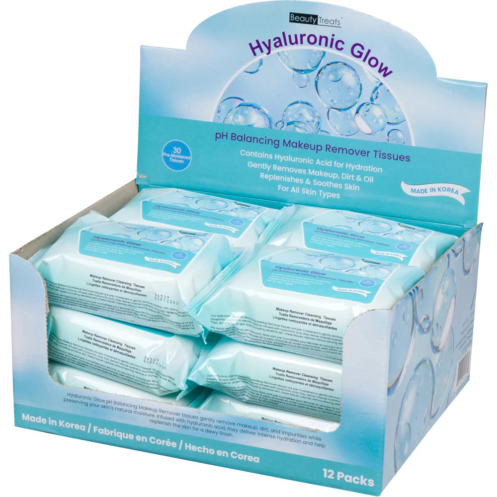 Beauty Treats Hyaluronic Glow Makeup Remover 12 Piece Display