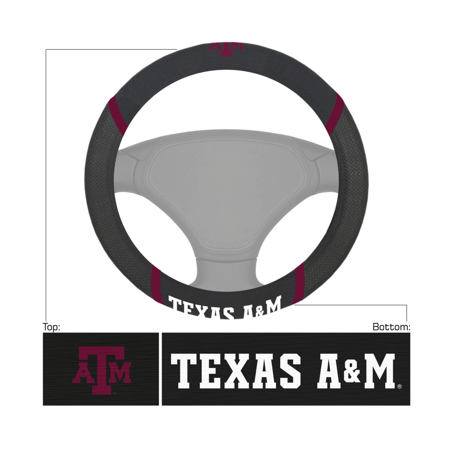 Fanmats Texas A&M Aggies Steering Wheel Cover Fanmats