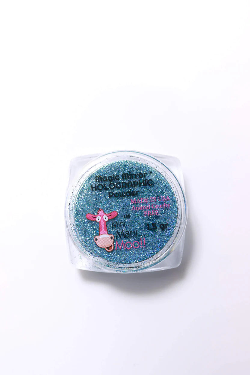 Mini Mani Moo! Holographic Aqua - .026 oz. (.75gr) - PinkPro Beauty Supply
