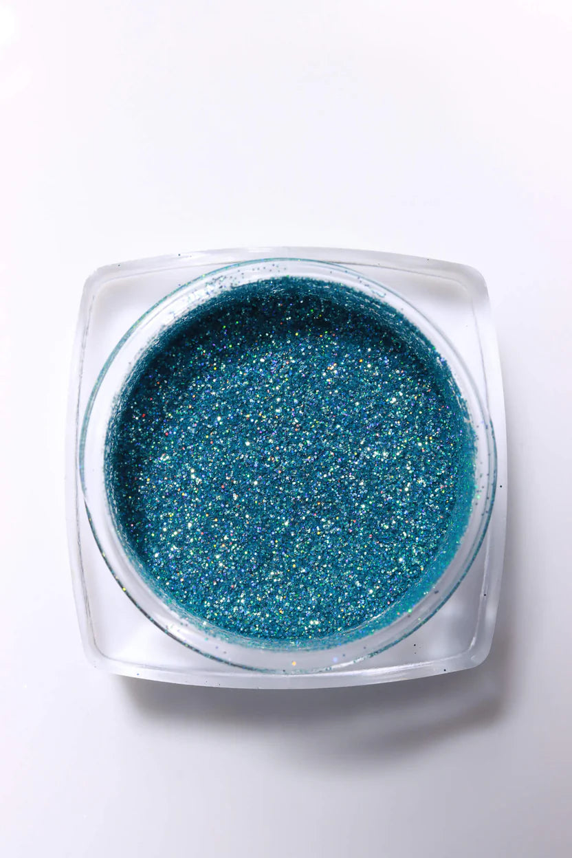 Mini Mani Moo! Holographic Aqua - .026 oz. (.75gr) - PinkPro Beauty Supply