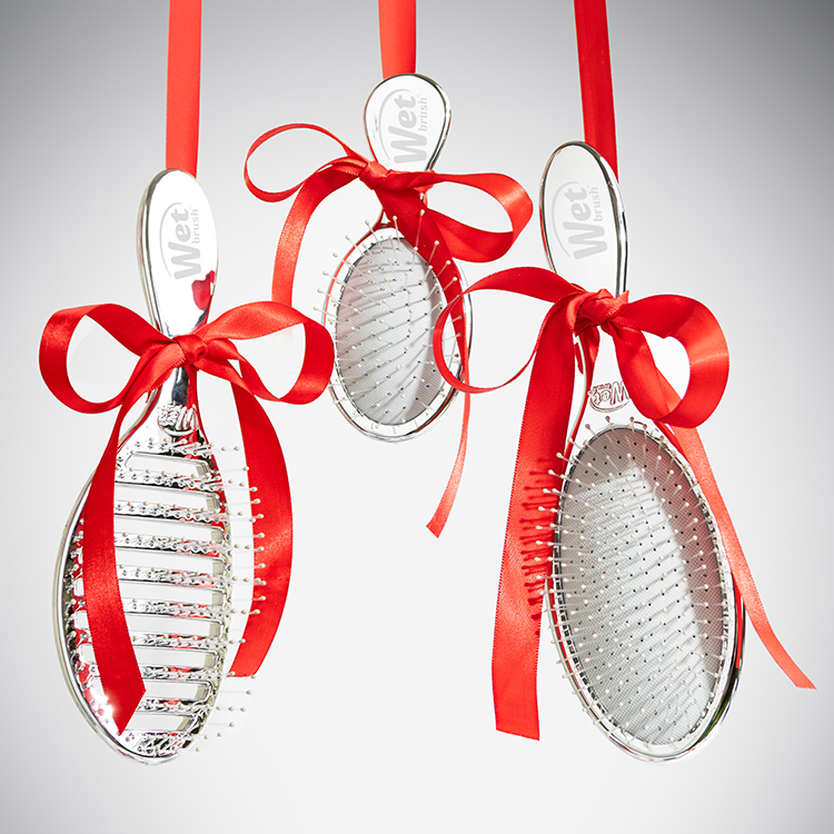 Wet Brush Festive Finish Mini Detangler – Silver