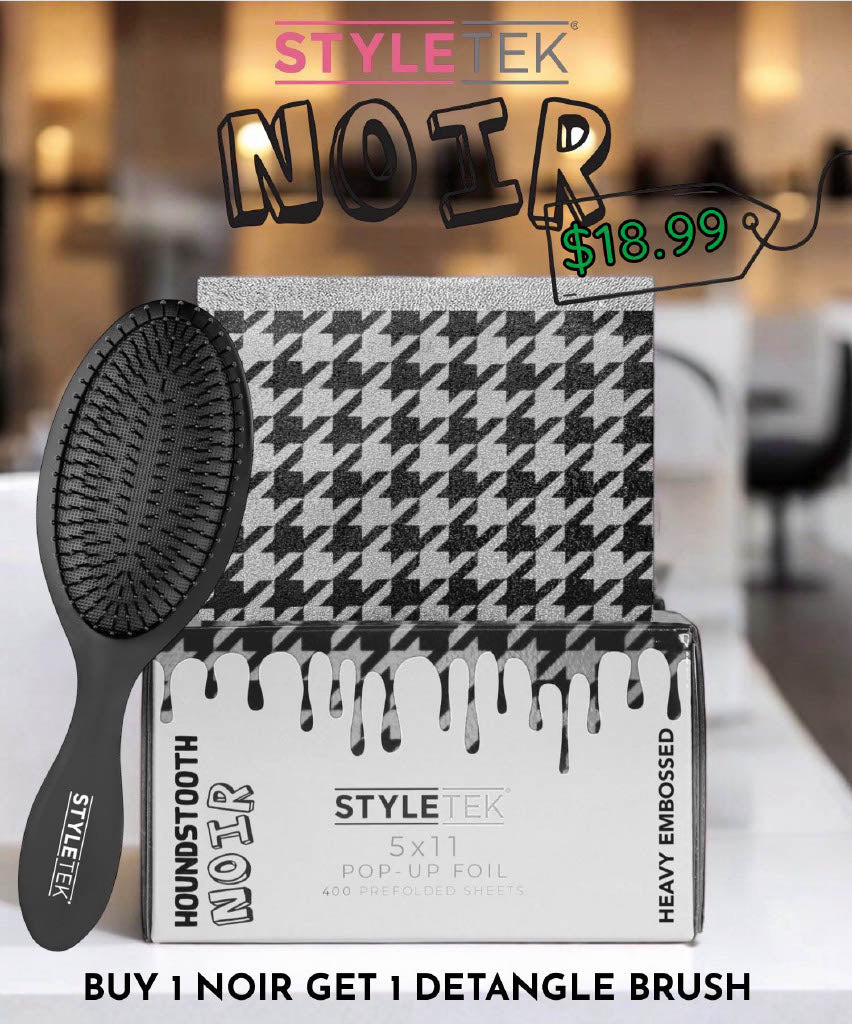 BOGO Deal: StyleTek Houndstooth Noir Pop-Up Foil + Detangling Brush