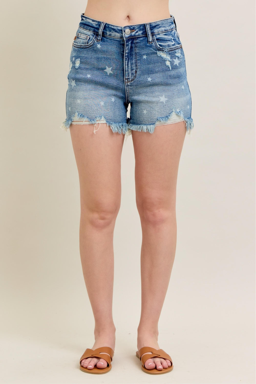Judy Blue Star Print Cutoff Shorts - Americana Vibes - PinkPro Beauty Supply