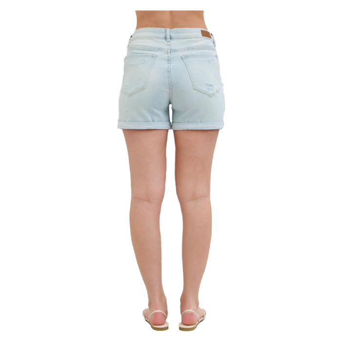 Judy Blue Aztec Lined High Rise Cuffed Shorts - PinkPro Beauty Supply