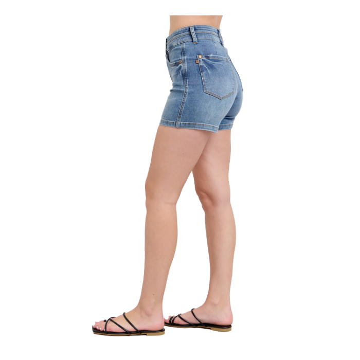 Judy Blue Shorts Tummy Control High Waist - Double Waistband - PinkPro Beauty Supply