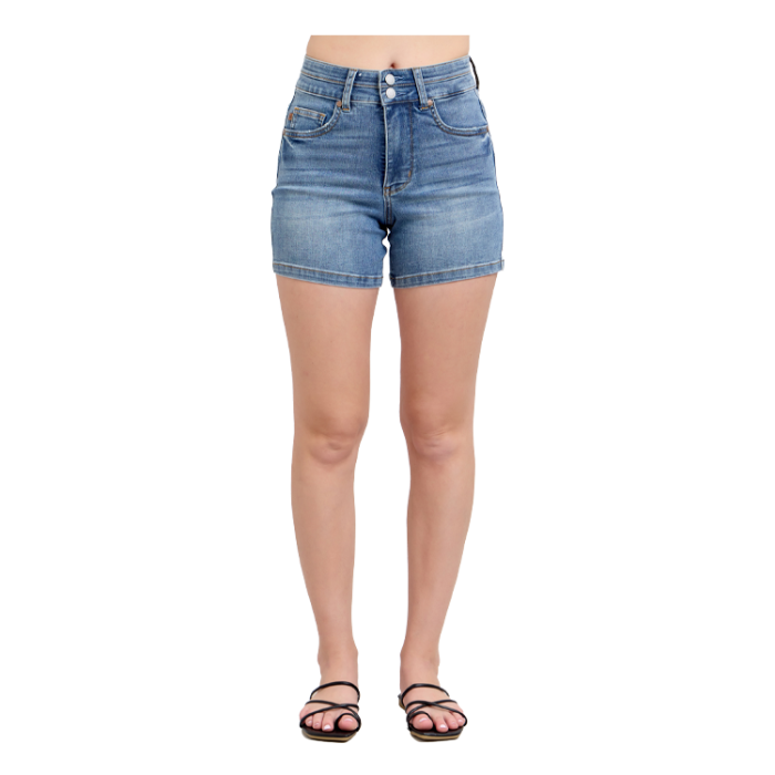 Judy Blue Shorts Tummy Control High Waist - Double Waistband - PinkPro Beauty Supply