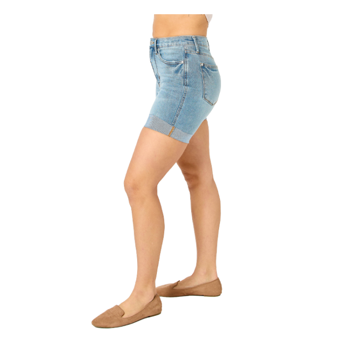 Judy Blue Shorts Tummy Control High Waist - Cool Denim - PinkPro Beauty Supply