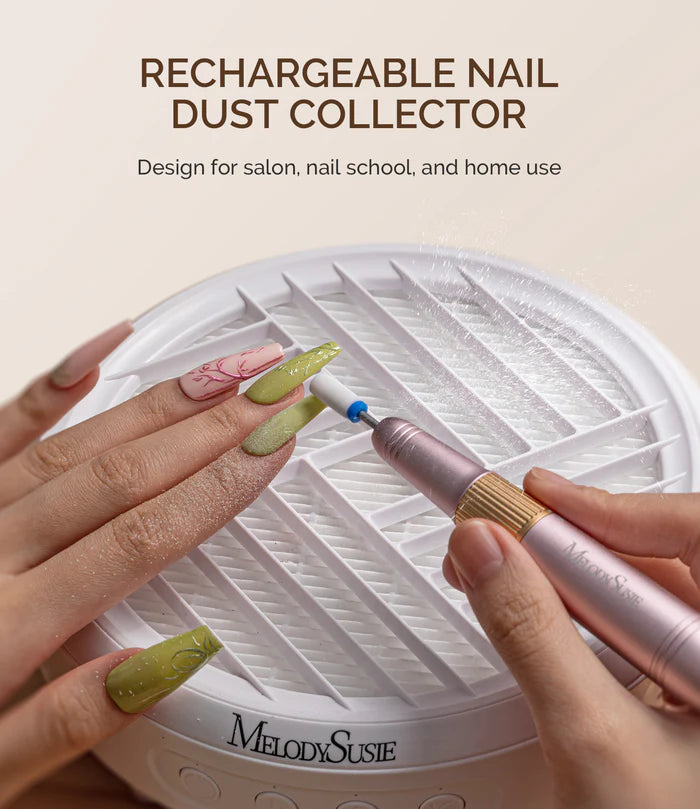 MelodySusie SProR Cordless & Rechargeable Nail Dust Collector - White - PinkPro Beauty Supply