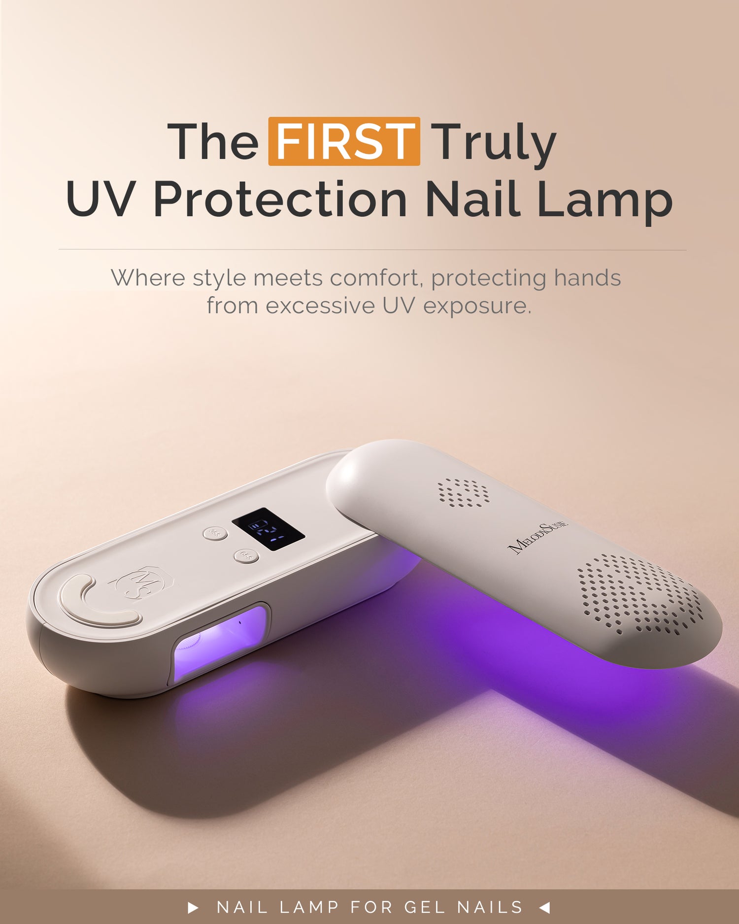 MelodySusie P-Plus20F Innovative UV Protection Rechargeable UV/LED Nail Lamp - White