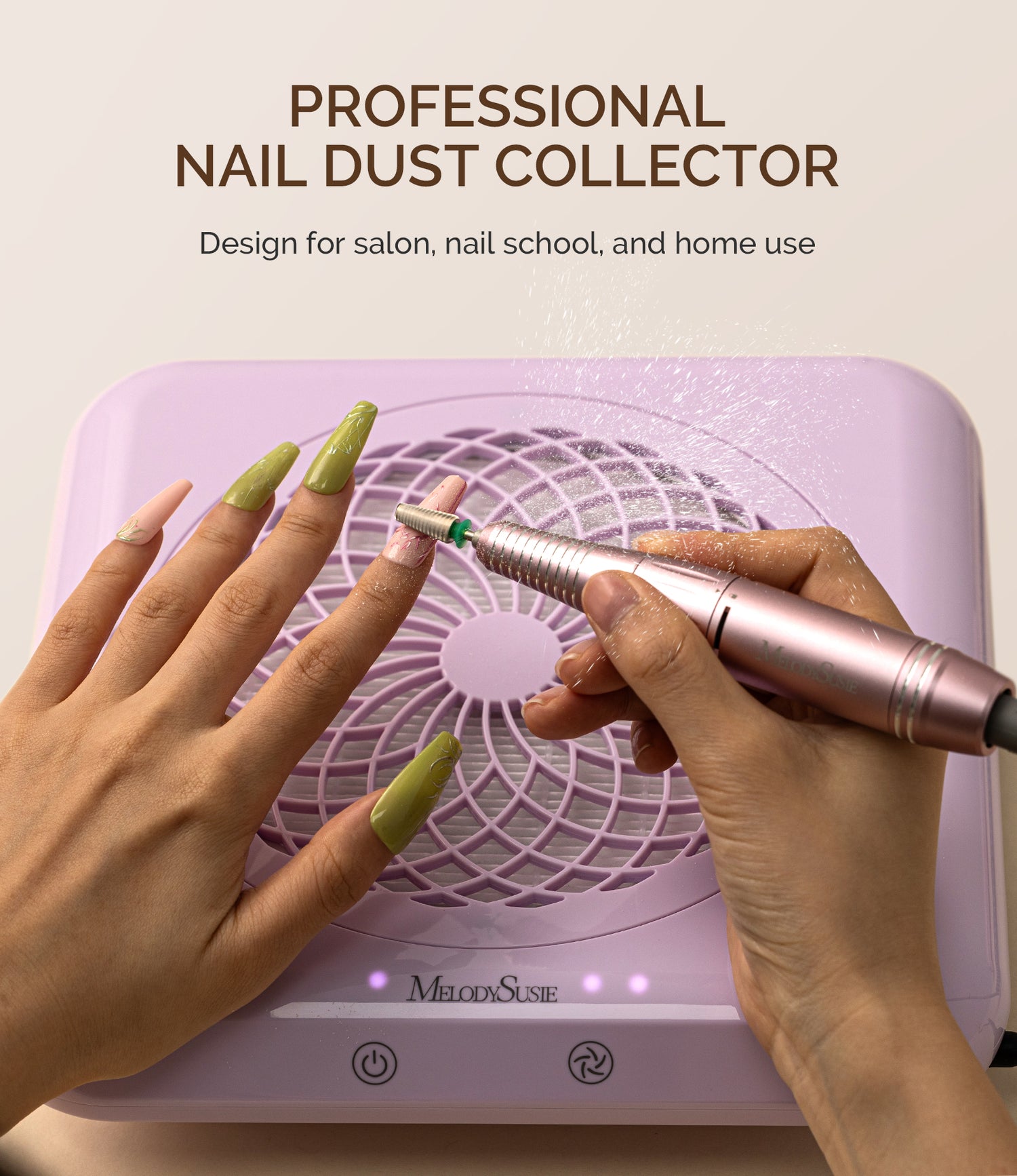MelodySusie SProF Nail Dust Collector Kit Rechargeable Dust Collector - Purple