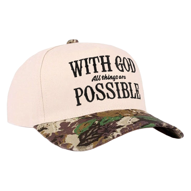 Zenana Cap Two Tone With God Possible Camo