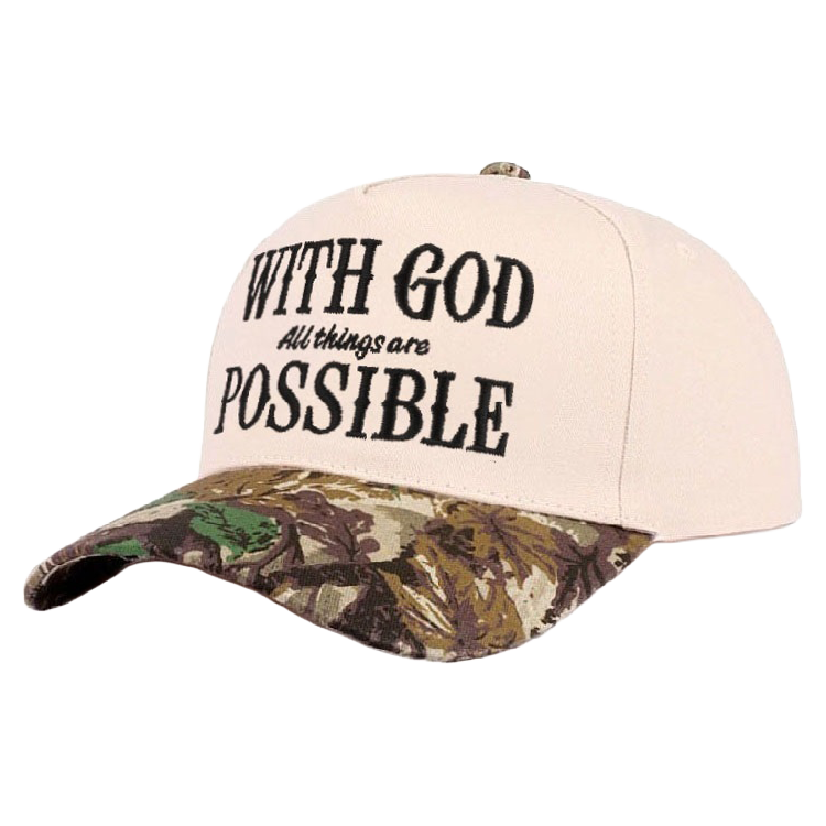 Zenana Cap Two Tone With God Possible Camo