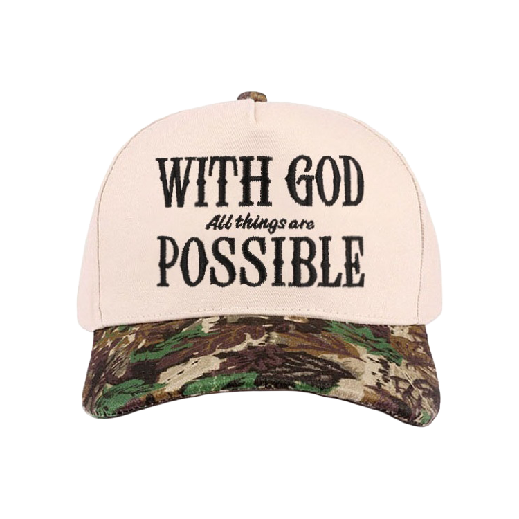 Zenana Cap Two Tone With God Possible Camo