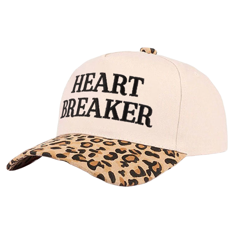Zenana Cap Two Tone Heart Breaker Leopard