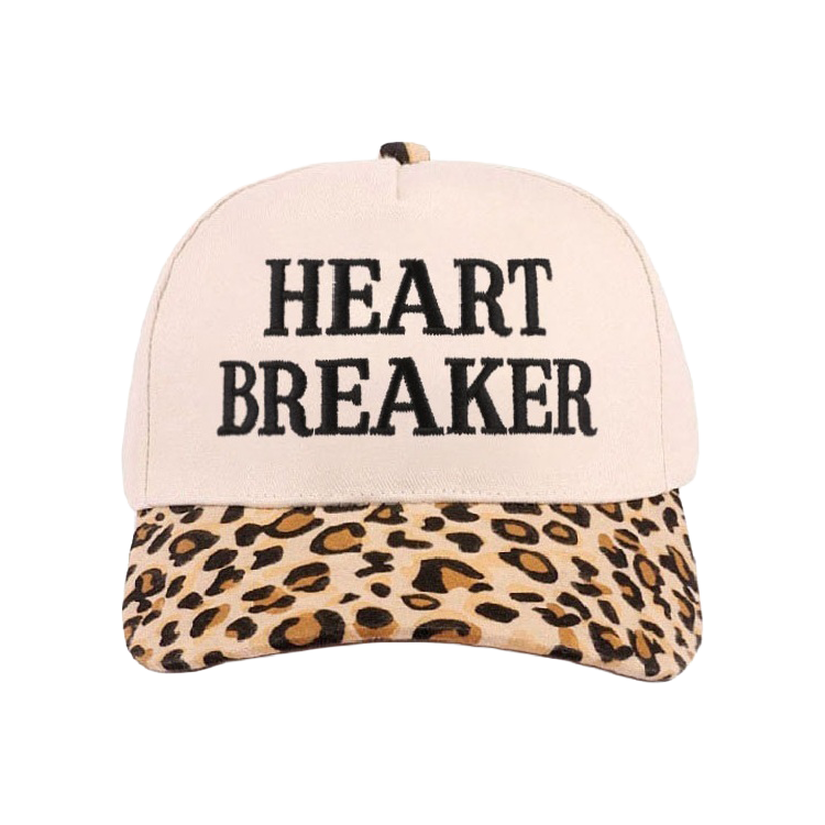 Zenana Cap Two Tone Heart Breaker Leopard