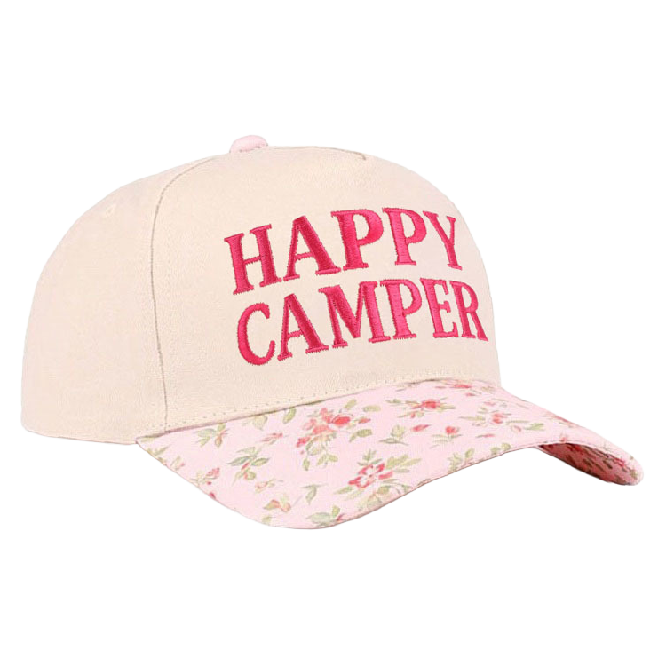 Zenana Cap Two Tone Happy Camper Floral