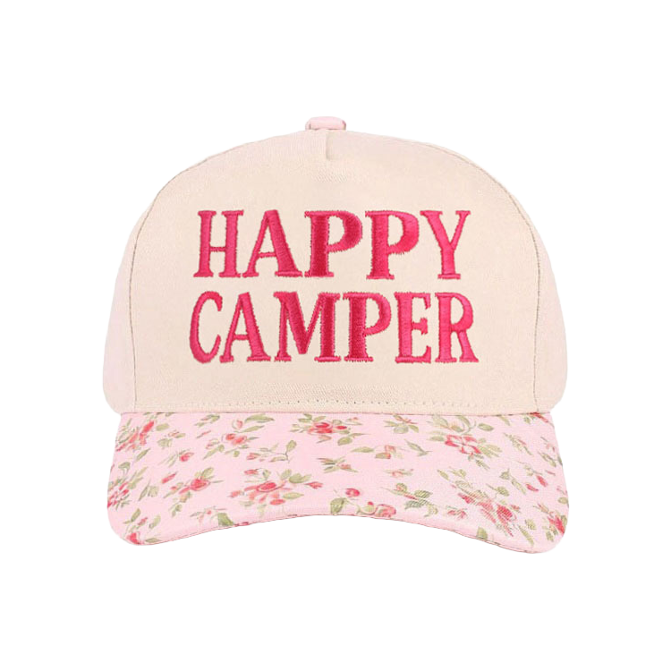 Zenana Cap Two Tone Happy Camper Floral