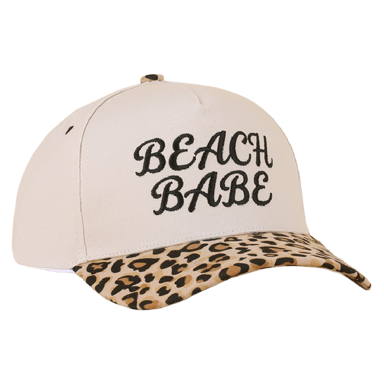 Zenana Cap Two Tone Beach Babe Leopard