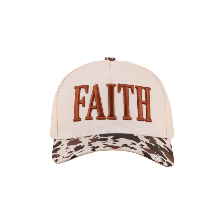 Zenana Cap Two Tone Cow Print - Faith
