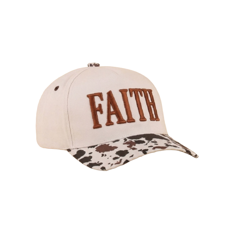 Zenana Cap Two Tone Cow Print - Faith