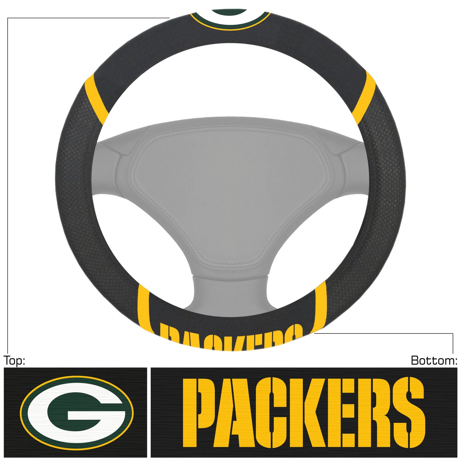 Fanmats Green Bay Packers Steering Wheel Cover