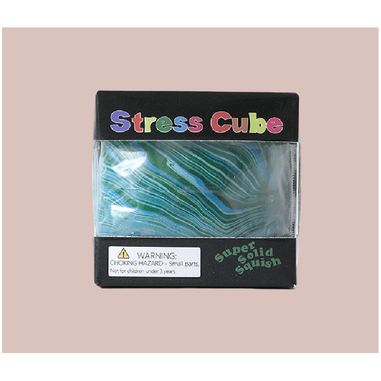 Squishy Cube Marble Swirl Stress Relief- Green