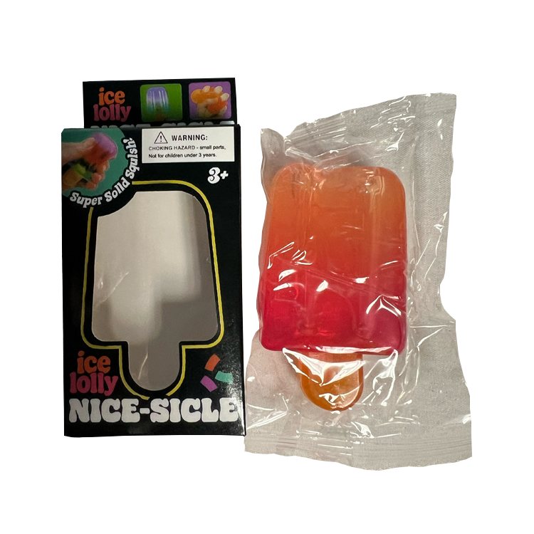 Squishy Popsicle Stress Relief - Orange/Pink 1 Pack