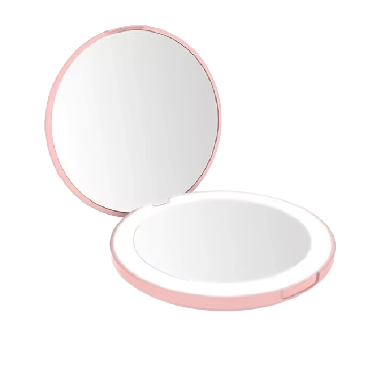 Double-Sided LED Compact Mirror – Pink