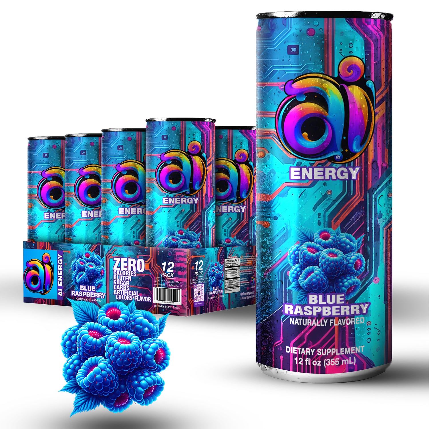 Ai Energy 12 Pack - Blue Raspberry - PinkPro Beauty Supply