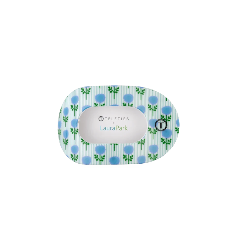 Teleties Medium Flat Round Hair Clip - Blue Marigold