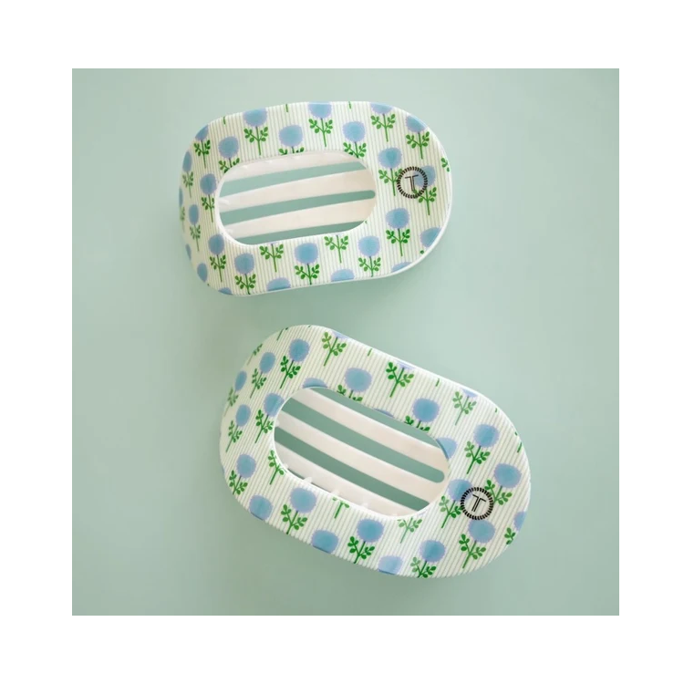 Teleties Large Flat Round Hair Clip - Blue Marigold