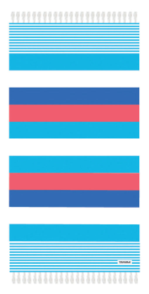 Beach Towel Striped Terry Fringe - Blue - PinkPro Beauty Supply