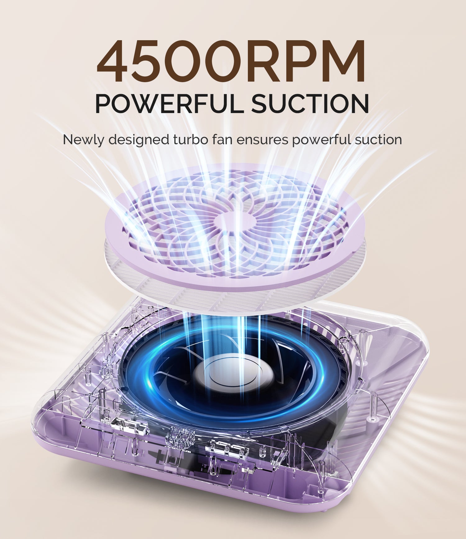 MelodySusie SProF Nail Dust Collector Kit Rechargeable Dust Collector - Purple