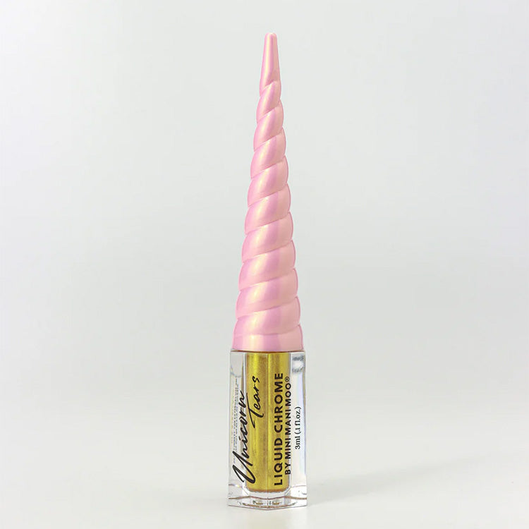 Mini Mani Moo! Unicorn Tears Liquid Chrome - Gold 0.1 oz. - PinkPro Beauty Supply
