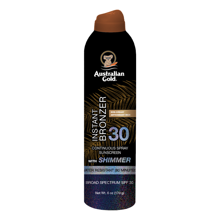 Australian Gold SPF 30 Continuous Spray Bronzer with Shimmer - 6 oz. - PinkPro Beauty Supply