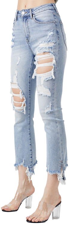 Risen Jeans Ankle Flare Split Size