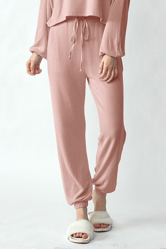 Risen Soft Knit Lounge Jogger - Blush - PinkPro Beauty Supply