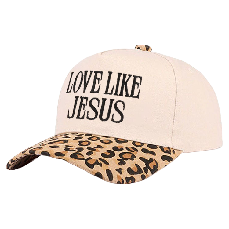Zenana Cap Two Tone Love Like Jesus-Leopard
